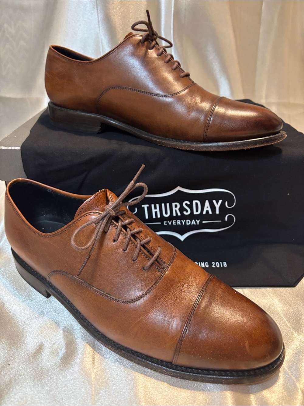 Thursday Boot Co. Men’s Mahogany Brown Leather Cap-Toe Oxford